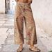 European And American Style Women's mid Waist Wide Leg Jeans Loose Floral Cropped Pants Bohemian_ecoleips.com