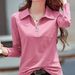 Long-Sleeved T-Shirts, Women's Spring And Autumn Polo Shirts With Lapels, Professional Wear, Long Johns, And Outerwear A_ecoleips.com
