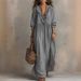Women's Clothing Striped Ruffled Loose High Waisted V Neck Casual Fashion Dress For Women For Formal & Casual For Women_ecoleips.com