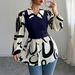 Women's Clothing Temperament Elegant Style Printed Long Sleeved Vest Women's Shirt Women's Clothing Spring And Summer_ecoleips.com