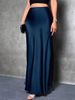 Elegant High-Waisted Satin Fishtail Skirt For Women Solid Color Extra Long Cross-Border Style_ecoleips.com