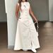 Women's Clothing Casual Elegant Sleeveless Long Dress Shirt Front Button Single Breasted Slim Fit_ecoleips.com