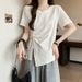 Women's Clothing Fashionable And Versatile National Style Asymmetric Waist Short Sleeved Bottoming Shirt Top T Shirt Trend_ecoleips.com