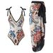 Women's Clothing One Piece Swimsuit For Women Tight Slimming Retro Strappy Bikini Set With Chiffon Long Skirt_ecoleips.com