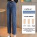 2026 Autumn New High-Waisted Straight-Leg Jeans For Petite Women, Loose Fit, Stretchy, Slimming, Nine-Point Cigarette_ecoleips.com