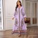 Muslim Ladies Robe Printed Hot Diamond Dress Abaya_ecoleips.com