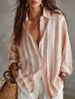 Women's Oversized Striped Shirt - Flowy Long Sleeve Blouse With Lapel Collar For Work & Weekend (S-XXL, 3 Colors)_ecoleips.com