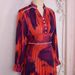 Muslim Women Summer New Style Fashion Long Sleeve Loose Diamond Pink Party Dress_ecoleips.com