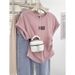Women’s Ruffled Short-Sleeve Cotton T-Shirt – Flattering Square Neckline & Pintuck Details For A Youthful Look_ecoleips.com