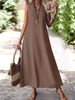 Women's Clothing Summer Women's Sleeveless V Neck Long Dress Style Elegant Back Zipper Clothing For Formal & Casual For Women_ecoleips.com