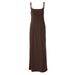 Slim-Fit Spaghetti Strap Bodycon Midi Dress, High Waist Backless Elegance For Women, Stretchy Satin-Like Fabric_ecoleips.com