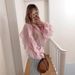 2025 Spring Summer Lady V-neck Ruffled Long Sleeve Shirt European And American Fashion Commuter Women's New Style_ecoleips.com