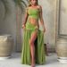 Sexy Off-Shoulder Crop Top & High-Waist Pleated Skirt Set With Metallic Detail – Beach Holiday Two-Piece Outfit For Women_ecoleips.com