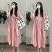 Summer New Korean Fashion Short Sleeve Cotton Linen Loose Maternity Dress_ecoleips.com