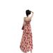 French-style Long New Summer 2025 Collection, Japanese-inspired Elegant Waist-cinching Dress, Vintage Rose Floral Print_ecoleips.com