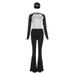 Women's Clothing Women's Fashion Long Sleeved Round Neck T-Shirt And Headscarf Set Patchwork Color Blocking Slim Fit Trousers Style Autumn Winter_ecoleips.com