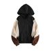 Women's Casual Zip-Up Hooded Sweatshirt With Patchwork Pockets - Loose Fit Long Sleeve Pullover For Daily Wear (Black, S-XXL)_ecoleips.com