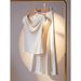 Women's Clothing Lady Small Fragrance Style Apricot Satin Top_ecoleips.com