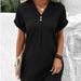 Cross-border European And American Women's Clothing 2025 New V-neck Solid Color Pullover Comfortable Casual_ecoleips.com