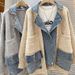 Aria Basics Aria Basics 2025 Plus Size Women's Clothing Autumn/Winter Korean Style Vintage Personality Patchwork Denim Jacket Casual Knit_ecoleips.com