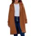 Elegant Notch Lapel Wool Blend Coat For Women - Loose Fit Long Trench Coat With Button Closure, Warm Winter Overcoat In Classic Colors_ecoleips.com