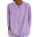 Women's Autumn-Colored Collar-Up, Solid-Color, Loose-Fitting Top With Seven-Inch Sleeves_ecoleips.com
