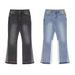 Women's Clothing Vintage Washed Flare Jeans For Women, Distressed Patchwork Denim Pants With 70s Retro Style (S-XL, Blue/Black)_ecoleips.com