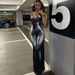 Women's Summer Fashion Long Dress Halter Neck Print Slim Fit Backless Tie Waist European American Style_ecoleips.com