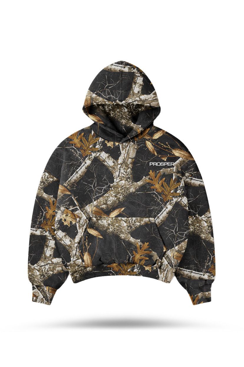 Women's Camouflage Hoodie Maple Leaf Print Pockets New Fall Collection_ecoleips.com