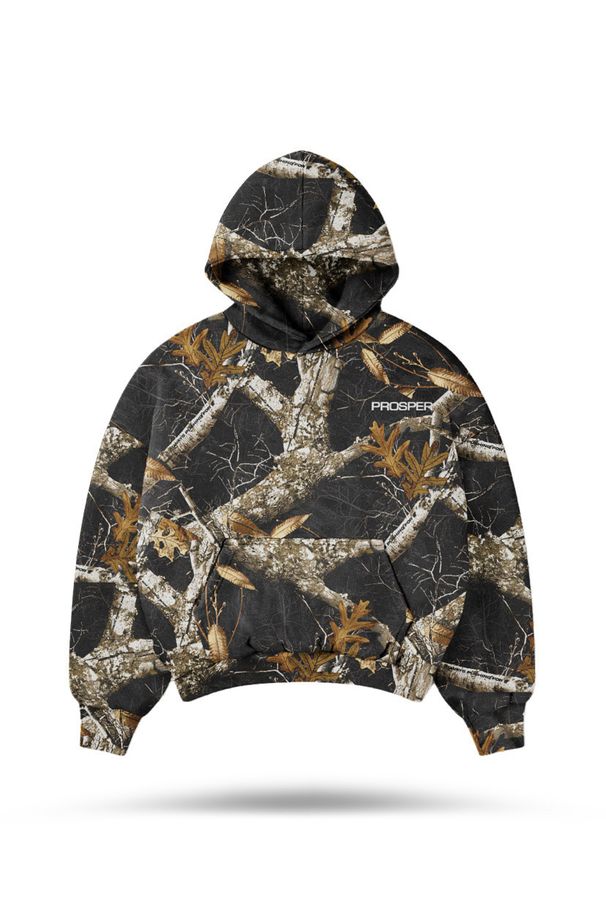 Women's Camouflage Hoodie Maple Leaf Print Pockets New Fall Collection_ecoleips.com