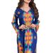 Verve AB396 Muslim Printed Rhinestone V-neck Elegant Sleeve Women's Long Dress Robe_ecoleips.com