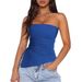 Aria Basics Aria Basics 2025 New European And American Summer Women's Fashion Sexy Hot Girl Outing Ruched Asymmetrical Tube Top_ecoleips.com