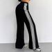 AD416 American Retro Style Hot Girl Side Three-stripe Flared Sweat, Slim Fit Yoga Casual Sports Versatile Wide-leg_ecoleips.com