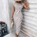 Women's Long Sleeveless Belted Tunic Dress, Striped Round Neck Casual Maxi Dress For Daily Wear_ecoleips.com