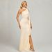 Sophisticated Women's Halter Neck High Slit Bodycon Evening Dress For Banquet & Party_ecoleips.com