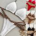 Brazilian Sexy Women's Halter Neck Bikini Triangle Cup Swimwear Studded Shorts Solid Color Tie Up New Style Beachwear_ecoleips.com