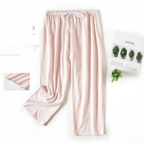 Summer Women Soft Cotton Sleep Bottoms Female Casual Loosen Night Pants Ladies Cartoon Calf-length Pants Plus Size Pantalon_ecoleips.com
