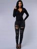 K New European And American Ripped Jeans For Women, Women's Small Leg Pants, Women's Jeans_ecoleips.com