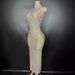 Women's Clothing Cheongsam Style Waist Slim Fit Temperament Sleeveless Super Shiny Full Diamond Dress_ecoleips.com
