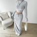 Voya Women's Simple Leisure Fashion Set 2026 Spring/Summer New Versatile Commuter Knitted Two Piece Set_ecoleips.com