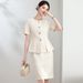 Elegant Style Two Piece Suit Skirt Set Sophisticated Professional Women's Beautician Clothing_ecoleips.com