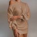 Off-Shoulder Sweater Dress – Trendy Lantern Sleeve Knit Dress For Women (S-5XL, 8 Colors, Casual & Chic)_ecoleips.com