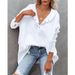 Women's V Neck Hooded Sweatshirt Multi Color Bat Sleeve Loose Threaded Splicing Top Style Autumn Winter New_ecoleips.com