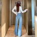 High-waisted, Loose-fitting, Slimming Straight-leg Flared Jeans With Sparkling Rhinestones And Micro-flares For Women_ecoleips.com