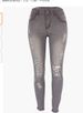 , , European And American Foreign Trade High-waisted Stretch Ripped Jeans For Women_ecoleips.com