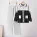 Women's Loose Knitted Cardigan And Pants Set Color Block Lapel Fashion Casual Two Piece Outfit European American Style Autumn Winter New Arrival_ecoleips.com