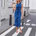 Women's Sleeveless Midi Dress Bodycon Temperament Tie Dye Side Slit Wedding Cocktail Dress_ecoleips.com