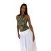 Summer New Women's Camouflage Print Sequin Halter Neck Backless Vest European American Fashion Sexy Hot Girl Top_ecoleips.com
