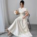 Polka Dot Women's Dress French Retro Style Waist Cinching Slimming Elegant Long Dress for Youthful Summer Fashion_ecoleips.com