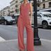 Plus Size Sleeveless Wide-Leg Jumpsuit For Women | Flowy Tapered Jumpsuit With Pockets, Lightweight Knit Fabric For Casual And Travel Wear_ecoleips.com